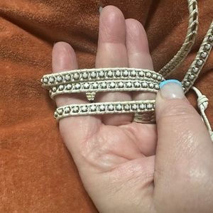 Chan Luu white and gold 5 wrap bracelet.